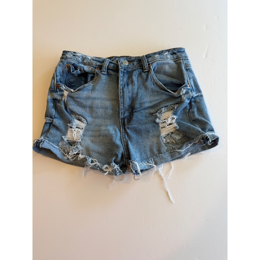 Almost Famous Distressed High Rise Denim Shorts Medium Wash 5